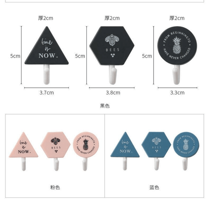 3pcs creative wall door hooks clothes towel key hanger