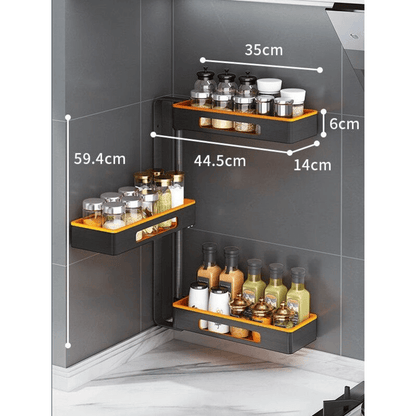 3 tier wall mounted rotating spice rack