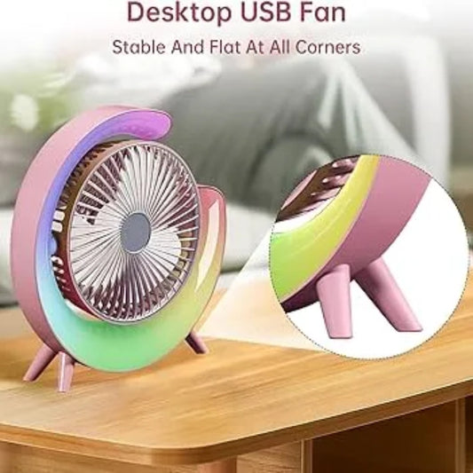 Desk Fans with LED Light