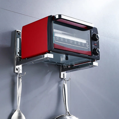 Foldable wall mounted stainless steel frame microwave oven