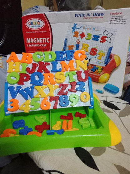 2in1 magnetic drawing board with alphabet
