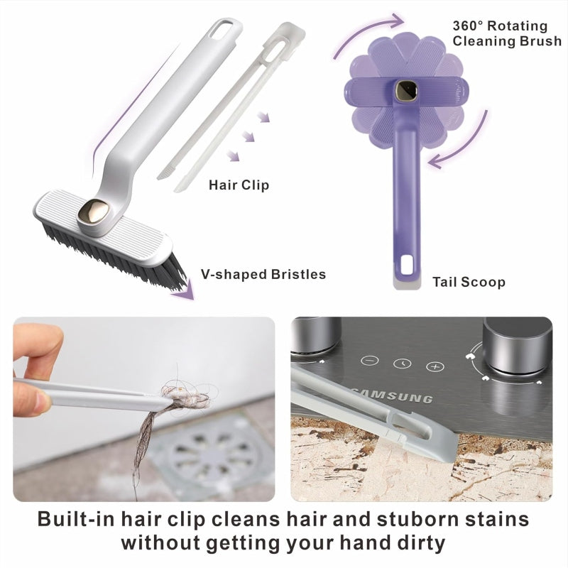 2in1 multi-function rotating crevice cleaning brush