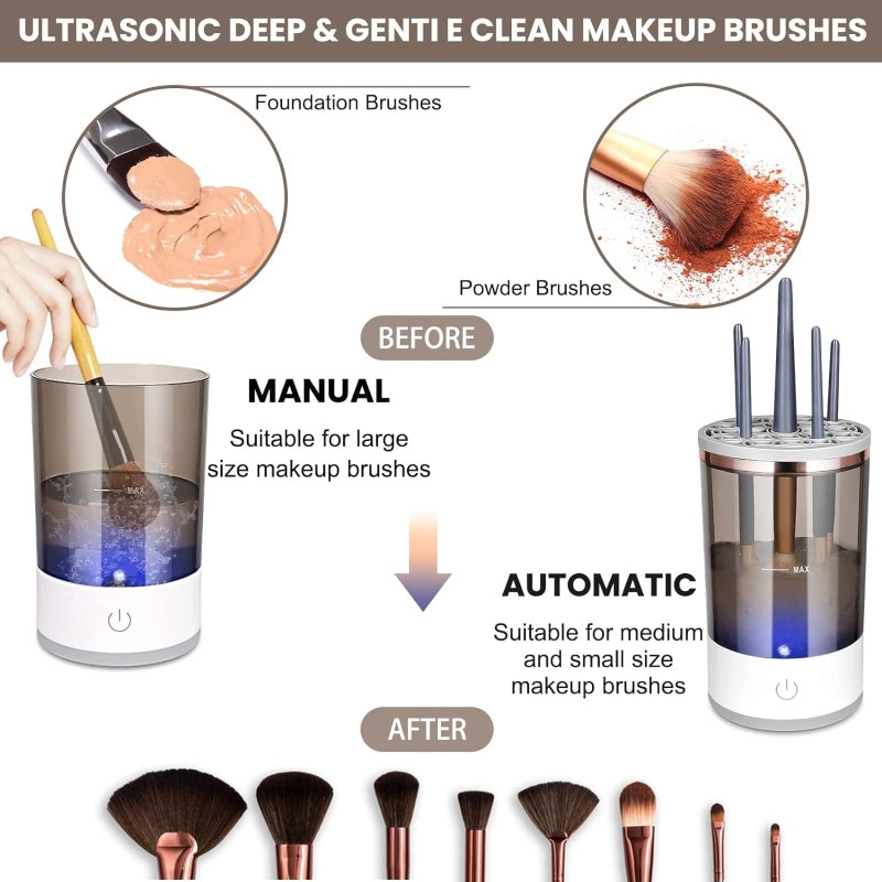 Automatic usb operate makeup brushes cleaner machine