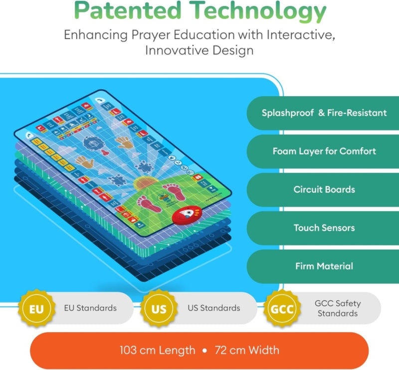 Kids muslim prayer rug big size