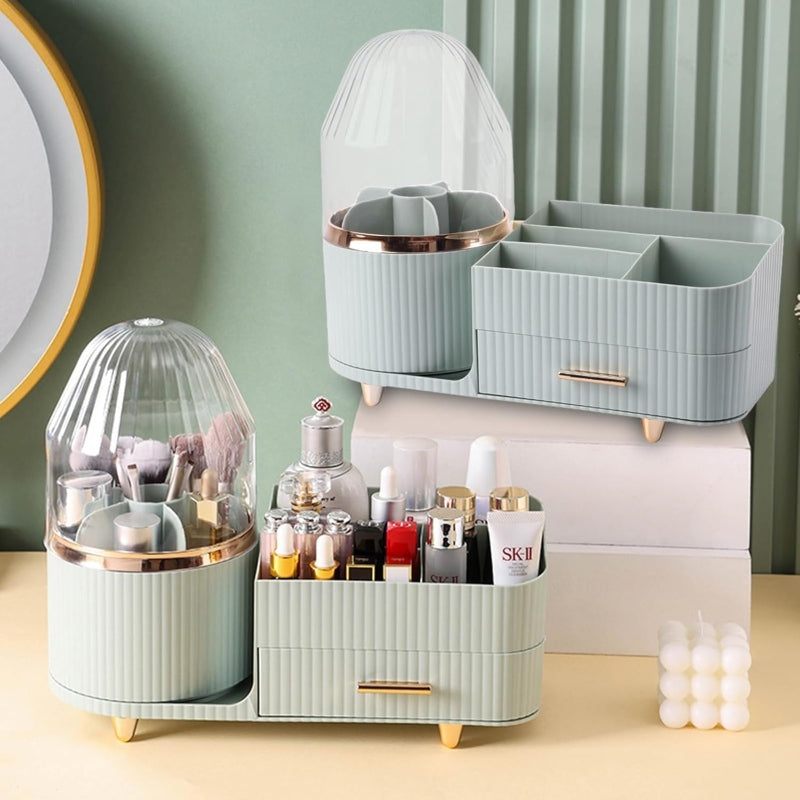 Rotating Brush with Cosmetic Organizer