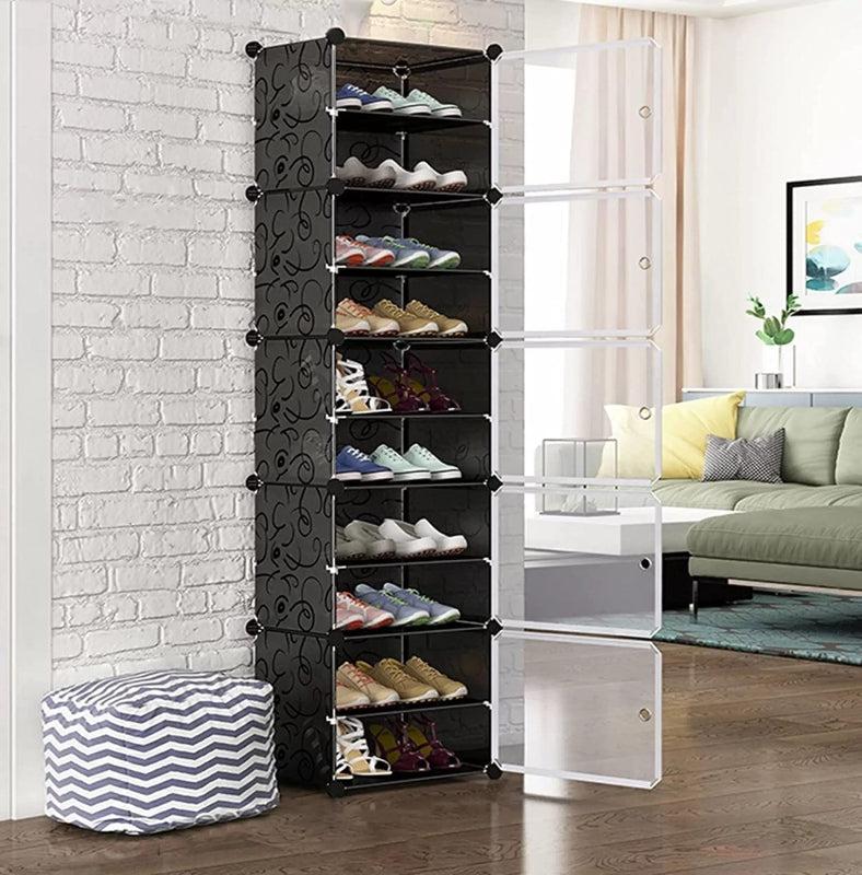 Multilayer door portable plastic shoe cabinet