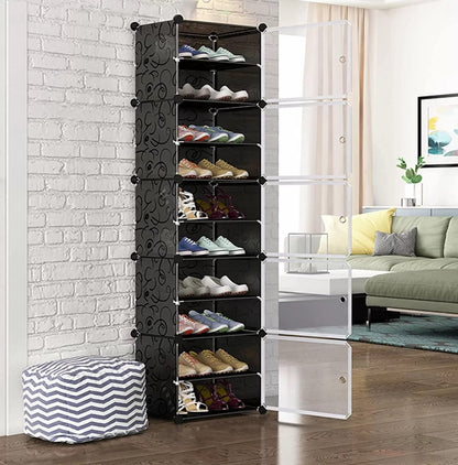 Multilayer door portable plastic shoe cabinet