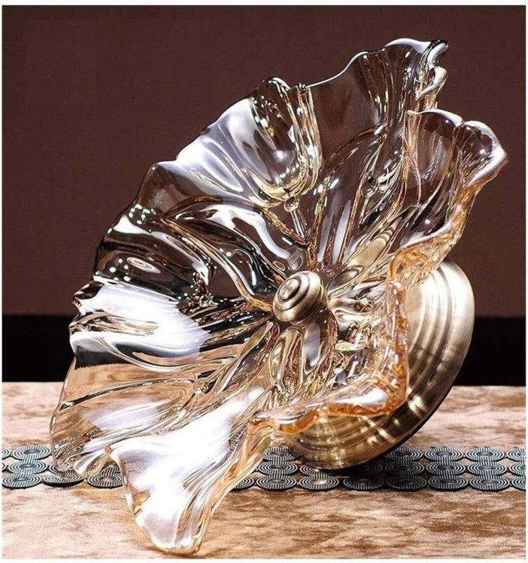 Crystal glass large fruit bowl