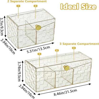 Dustproof 3 Partition Cotton Bud and Lipstick Organizer