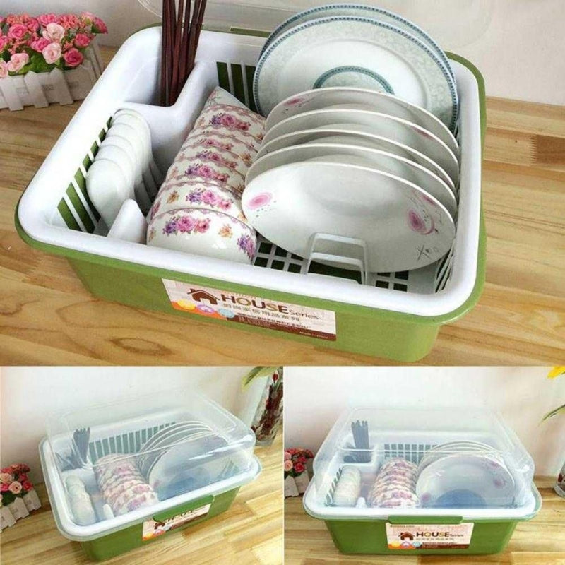 Dish Drainer Rack With Lid