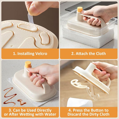 Brush with 100 disposable cleaning microfibre cloth paper kit