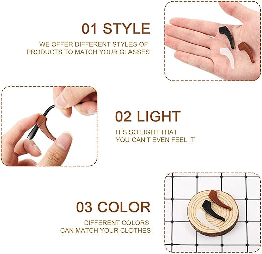 10pc set silicone anti slip ear hooks for glasses