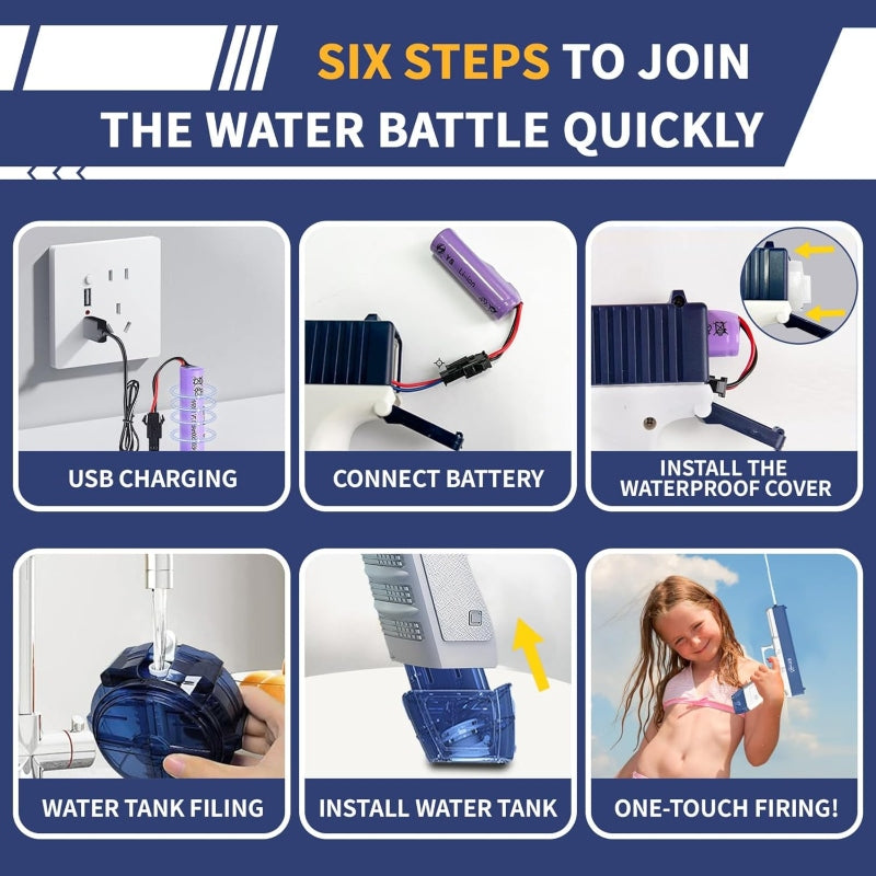 Rechargeable electric squirt water gun