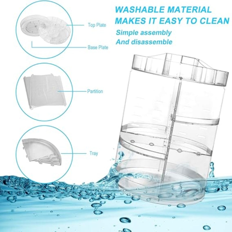 360° Rotating Crystal Cosmetics Makeup Organizer