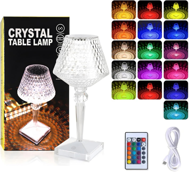Crystal diamond stone style lamp