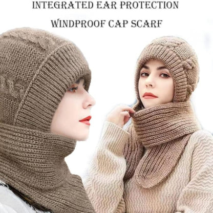 Ear protection windproof cap scarf