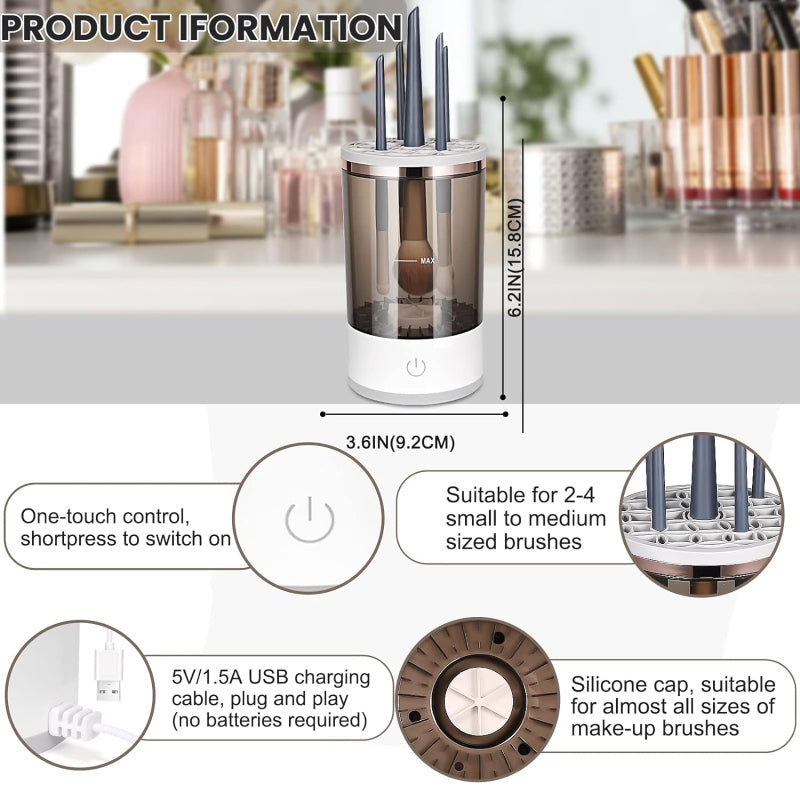 Automatic usb operate makeup brushes cleaner machine