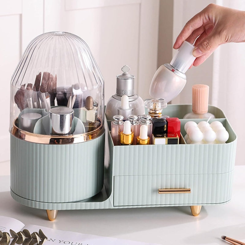 Rotating Brush with Cosmetic Organizer