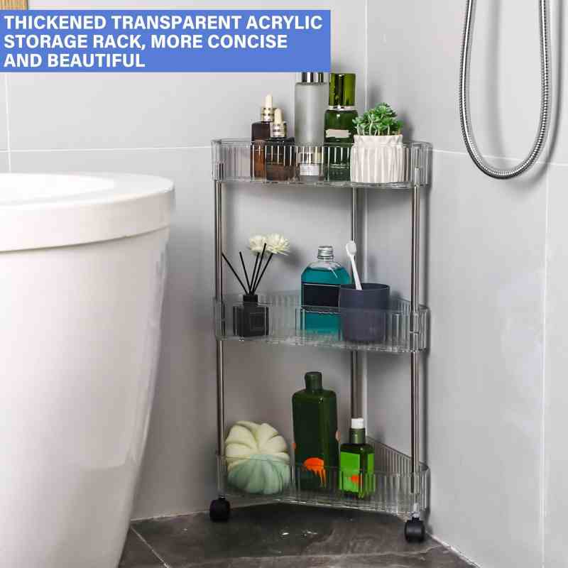 3 Tier Clear Acrylic Corner Bathroom Organizer