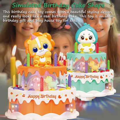 BATTERY OPERATED ROTATION CAKE WITH LIGHT SOUNDS.