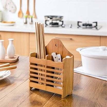 3 section wooden chopsticks holder
