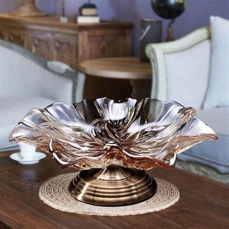 Crystal glass large fruit bowl 