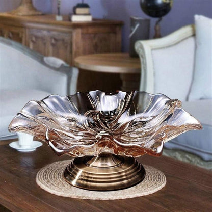 Crystal glass large fruit bowl 