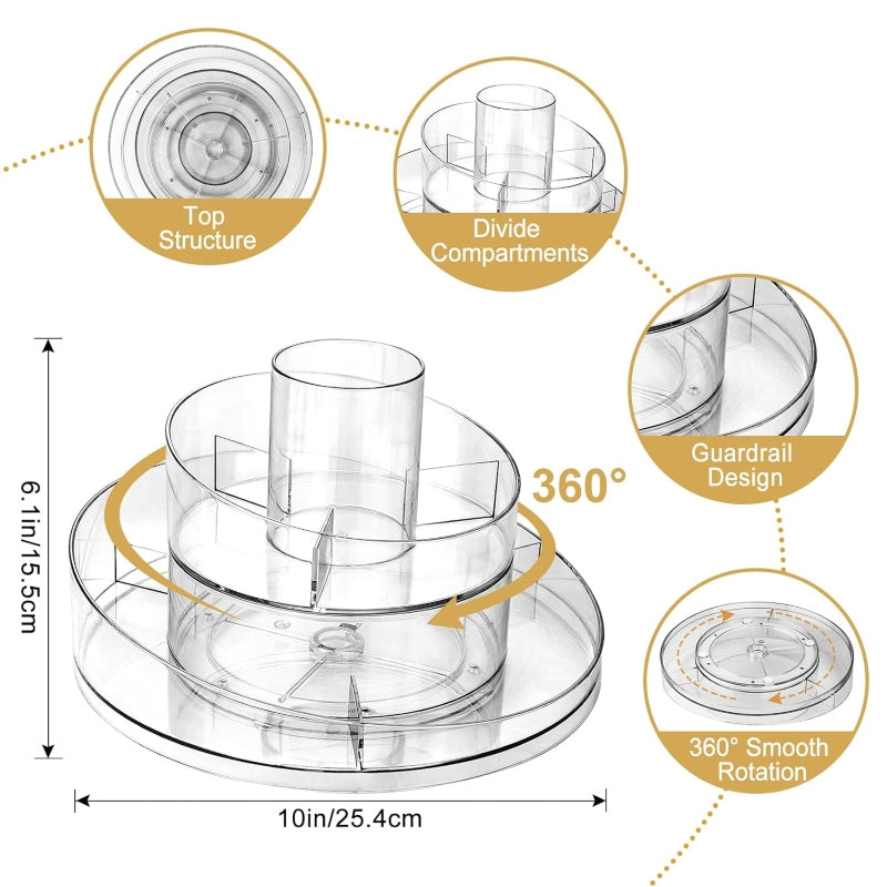 360° Rotating Acrylic Makeup Organizer