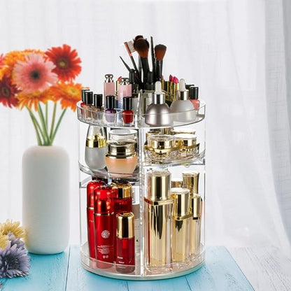 360° Rotating Crystal Cosmetics Makeup Organizer