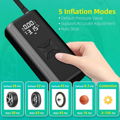 2in1 wireless car air compressor Mini Bike Electric Air Pump