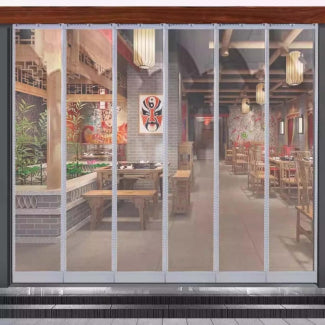 2 PCs AC Cooling Door Curtain, (1 Meter*2 Meter)Air Tight Cooling Proof, Windproof, sound proof, dustproof, Magnetic Self-Adhesive PVC Transparent Soft Curtain