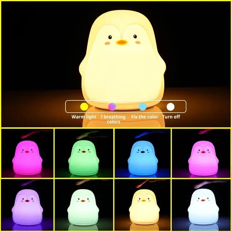 cute penguin led touch lamp