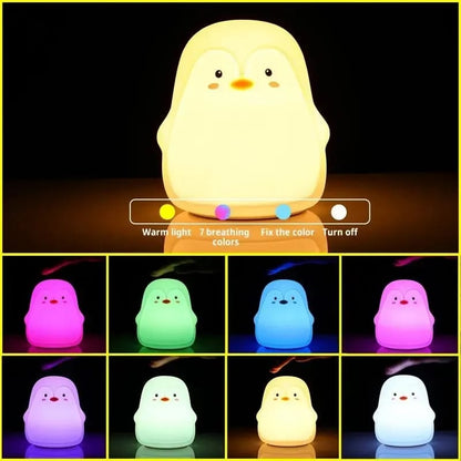 cute penguin led touch lamp