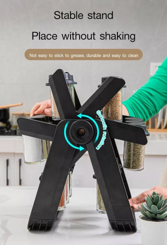Rotating ferris wheel seasoning rack set spice rack