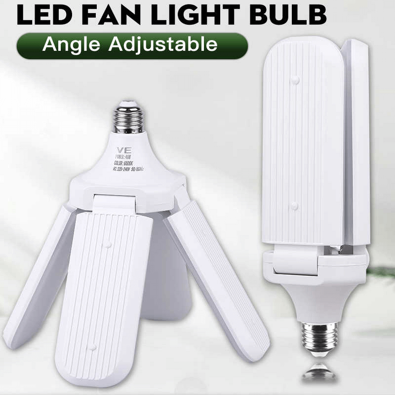 Foldable fan blade led garage lights