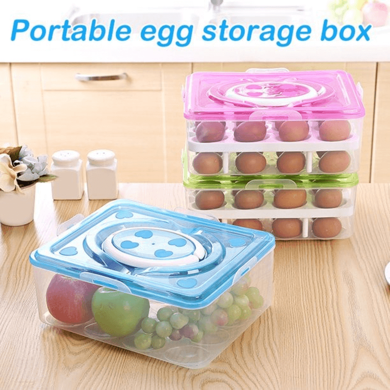 Egg storage holder box double layer 16 grids per layer