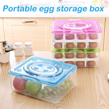 Egg storage holder box double layer 16 grids per layer
