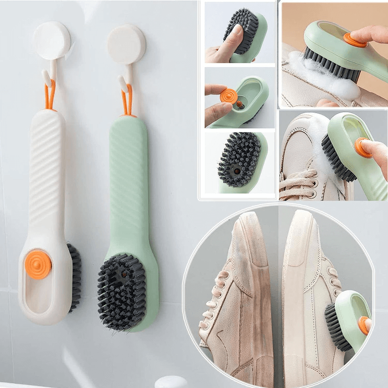 2 pcs multifunctional shoe brush with liquid box