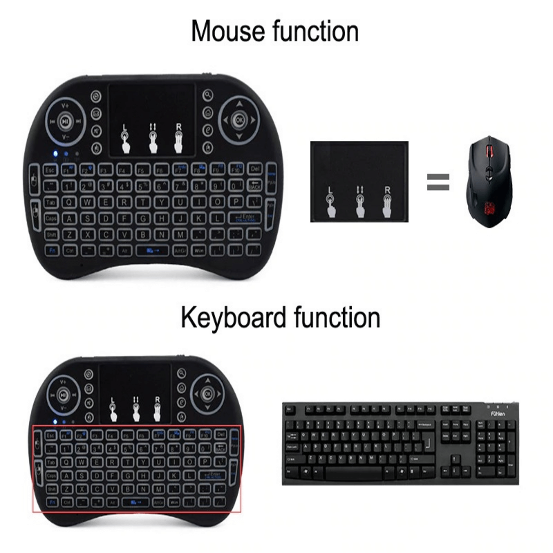 3 colors backlit mini wireless keyboard with touchpad