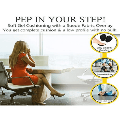 2 pair women shoes half cushion foot pain relief insoles pad