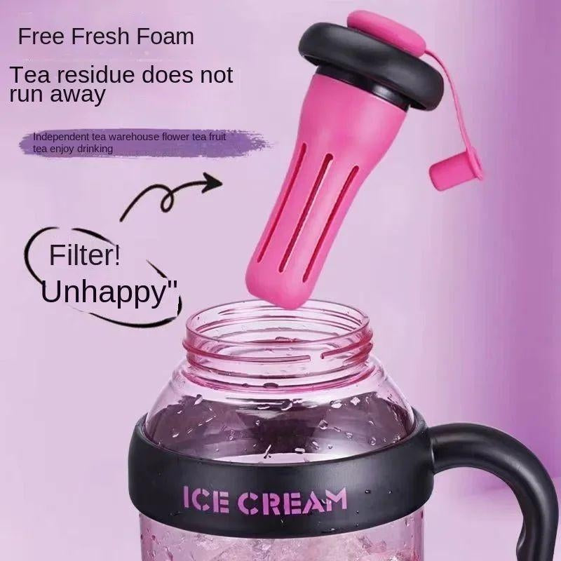 1200 ML Water Glass Bottle with Straw tea fuser