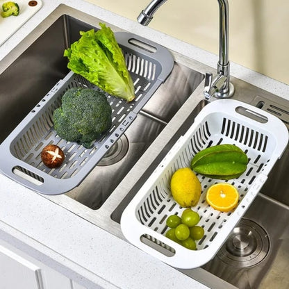 Dish Drying Rack Retractable Drain Basket Sink Organizers