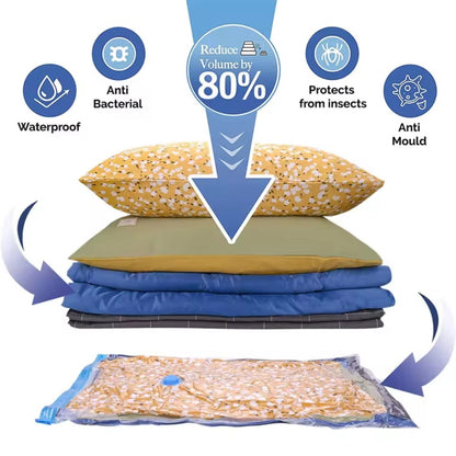 Vacuum storage bags with hand pump