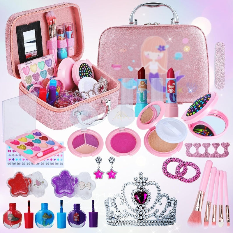 Kid's cosmetics bag with accessories.