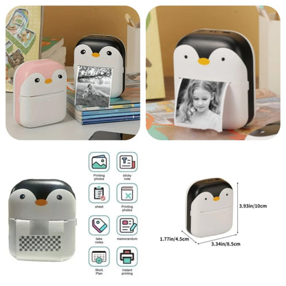 Penguin design rechargeable portable mini printer
