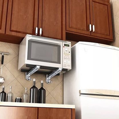 Foldable wall mounted stainless steel frame microwave oven