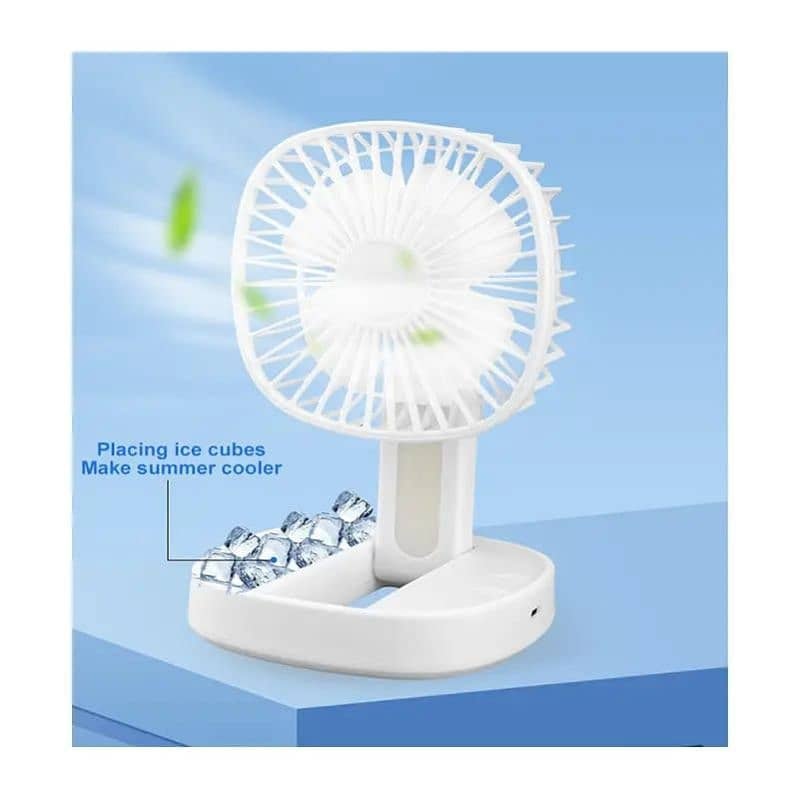 Mini Desktop USB Rechargeable Foldable Fan with LED Light