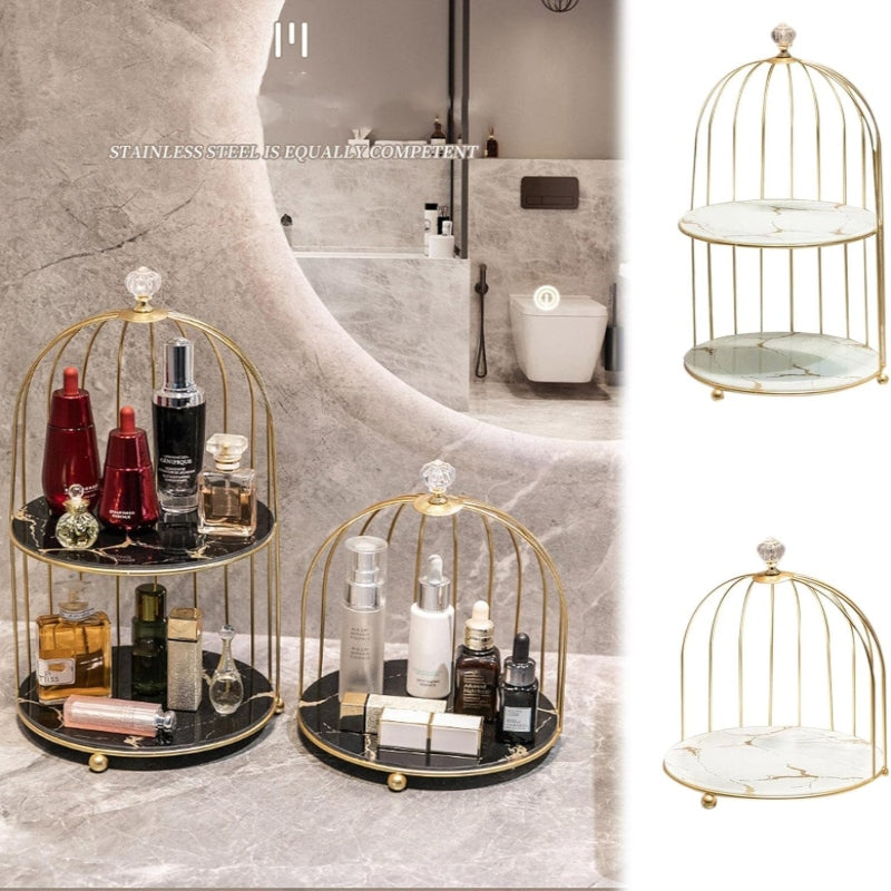 2 Tier Golden Vanity Cage