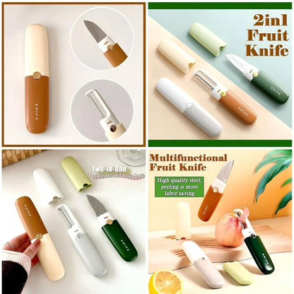 2in1 fruit peeler knife stainless steel