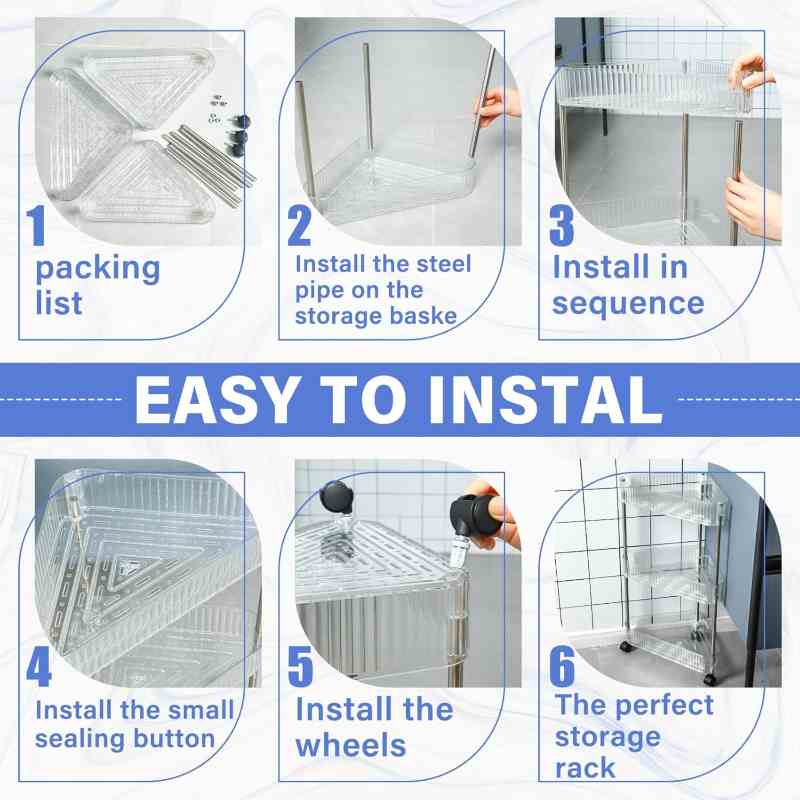 3 Tier Clear Acrylic Corner Bathroom Organizer